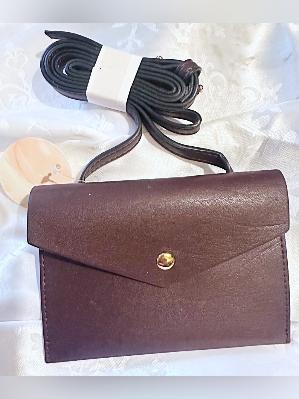 🆕 Women's Small Envelope Crossbody Bag in Deep Brown